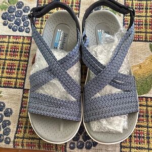 Skechers Blue Cross-Strap Sandals